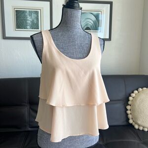 Paper Crane Pink/Peach Ruffle Crop